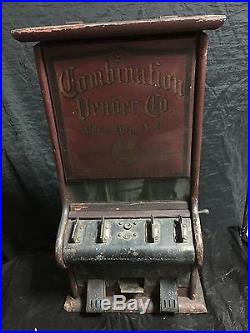 1 Cent Combination Gum, Nut, Candy Vendor Machine Dated Oct 4, 1904 Rare