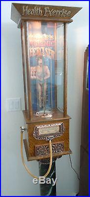 1900's Caille Hygienic Exerciser Coin-Op Penny Arcade Lung Strength Tester Works