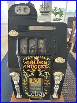 1900s GOLDEN NUGGET SLOT MACHINE With KEY Tested And Working