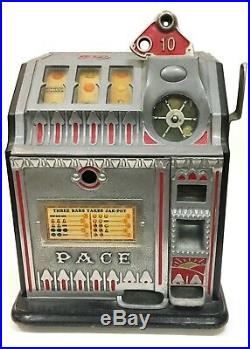 1920's 30's 10 Cent Slot Machine Pace Bantam Bell in Working Condition