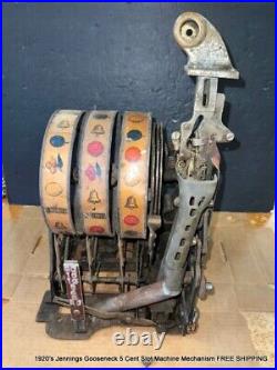 1920's Jennings Gooseneck 5 Cent Slot Machine Mechanism FREE SHIPPING