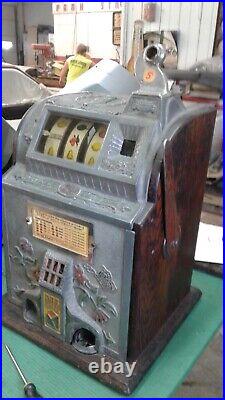 1920's Mills Poinsettia 5 Cent Antique Slot Machine