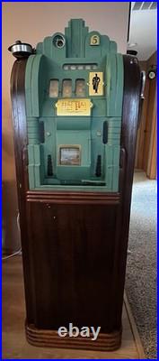 1920s-1930s Antique Page Boy Upright Slot Machine. Original
