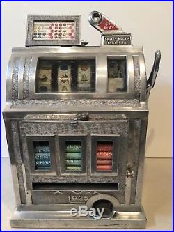 1925 RARE 5 cent SKELLY SLOT MACHINE called THE FOX (with WORKING front vender)