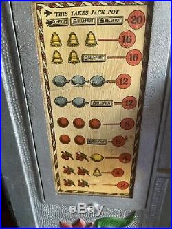 1928 To 1930 Mills Jackpot Bell (Poinsettia) Slot Machine Excellent Condition