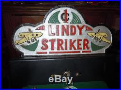 1929 Madorsky Lindy Striker Penny Arcade Aviation Carnival Game Strength Tester