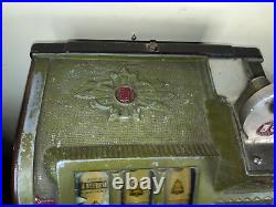 1929 Mills Poinsettia 5 Cent Antique Slot Machine Needs Work