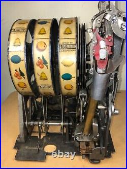 1929 Mills Poinsettia 5 Cent Antique Slot Machine Needs Work