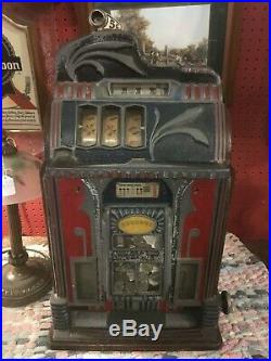 1930's Jennings 5 Cent Antique Slot machine With Mint Vendor and Fortune WORKS