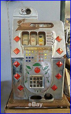 1930's Mills Novelty Co. Chigaco U. S. A. 5 cent Slot Machine All Original withStand