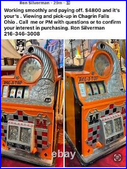 1930's ROL-A-TOP Slot Machine In Excellent Condition. Northeastern Ohio Pickup