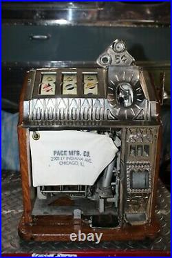 1930's Vintage Pace Bantam-Mints 5c Vendor 3 Reel Slot Machine