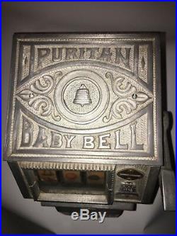 1930s Puritan Baby Jackpot Bell 5/25 cent Trade Stimulator with Rare Jackpot Front