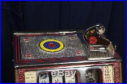 1931 5¢ Watling Blue Seal Front Vendor Twin Jackpot Gooseneck Bell Slot Machine