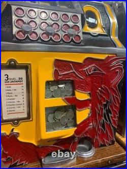1931 Mills 5 Cent Novelty Co Wolfs Head Gooseneck Slot Machine