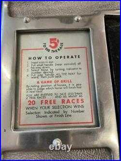 1934 Bally Spark Plug 5 Cent Horse Racing Payout Trade Stimulator Coin Operated