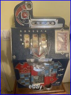 1934 Mills Novelty Castle Front 5c Vintage Slot Machine ESTATE FIND WORKS GREAT