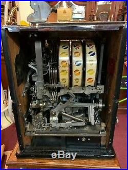 1935 WATLING Treasury Slot Machine with Mint Vendor & Stand Watch Video