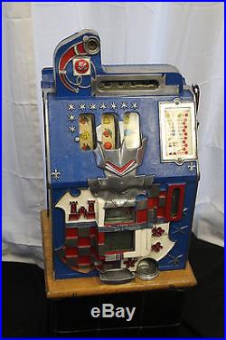 1936 5 ¢ MILLS Novelty Blue Front Castle Front Coin Op Slot Machine