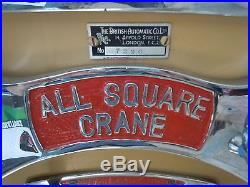 1936 All Square Crane Penny Arcade Rare Bryans Metal Case Coin-Op Prize Digger