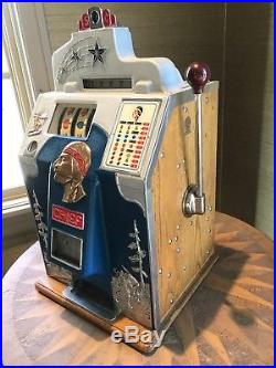 1937 Antique Jennings Silver Chief 5 Cent Slot Machine Beautiful Restoration