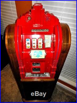 1937 Mills Extraordinary 5 Cent Console Slot Machine Restored