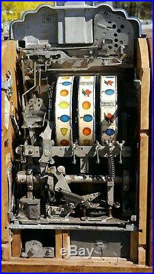 1937 MILLS EXTRAORDINARY Antique ART DECO CONSOLE or Upright Slot Machine 5 cent