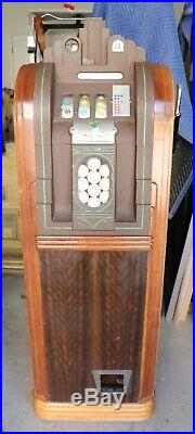 1937 Mills 25 Cent Golf Ball Vending Slot Machine Coin Operated Console Vendor