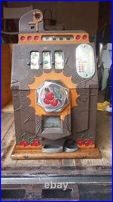 1937 Mills Novelty 10c Bursting Cherry Vintage 3 reel Slot Machine