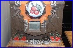 1937 Mills Novelty 5c Bursting Cherry Vintage 3 reel Slot Machine