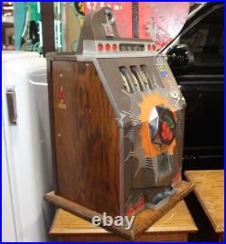 1937 Mills Novelty 5c Bursting Cherry Vintage 3 reel Slot Machine