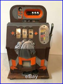 1937 Mills Novelty Co. Horse Head Bonus Slot Machine-great Condition