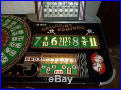1939 Evans Galloping Dominoes Console Slot Machine Complete Rare and Beautiful
