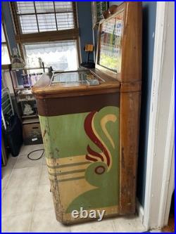 1940's Keeney's Bonus Super Bell 5 Cent Slot Machine NOT WORKING Except Lights