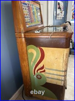 1940's Keeney's Bonus Super Bell 5 Cent Slot Machine NOT WORKING Except Lights