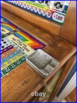 1940's Keeney's Bonus Super Bell 5 Cent Slot Machine NOT WORKING Except Lights