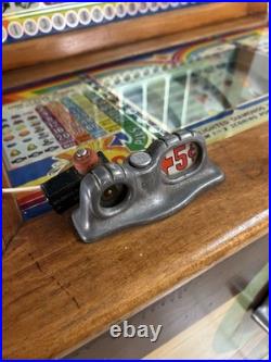 1940's Keeney's Bonus Super Bell 5 Cent Slot Machine NOT WORKING Except Lights