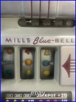 1940's Mills 5-cent BLUE BELL Hi-Top Antique Slot Machine. NEEDS REPAIR/RESTO