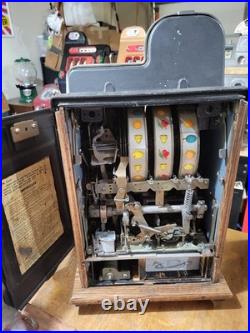1940s 25 Cent Mills Black Cherry Slot Machine Original Paint