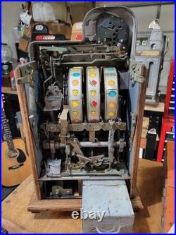 1940s 25 Cent Mills Black Cherry Slot Machine Original Paint