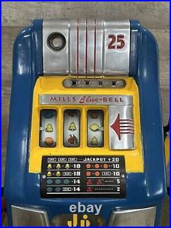 1940s Mills Blue Bell 25 Cent Slot Machine Operational S/N 590755