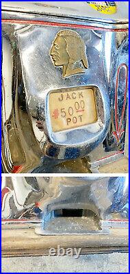 1940s SLOT MACHINE Jennings Standard Chief 25 Cent Body Only indian head SWEET