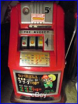 1946 Antique Mills High Top 5 Cent Slot Machine From The Nugget Casino In Spark