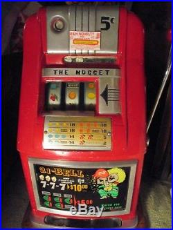 1946 Antique Mills High Top 5 Cent Slot Machine From The Nugget Casino In Spark