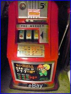 1946 Antique Mills High Top 5 Cent Slot Machine From The Nugget Casino In Spark