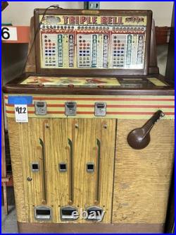 1946 Bally Triple Bell Console Slot Machine