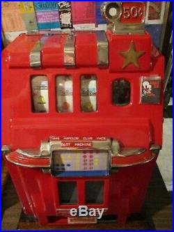1946 Beautiful Pace 50 Cent Harolds Club Antique Slot Machine- Very Rare One