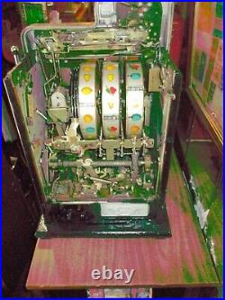 1946 Mills 5 Cent Black Cherry Antique Slot Machine