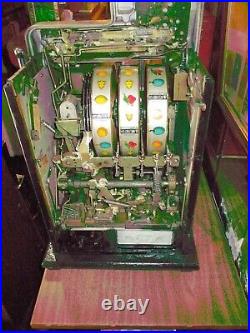 1946 Mills 5 Cent Black Cherry Antique Slot Machine