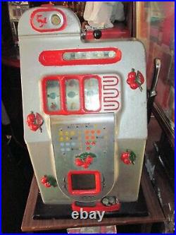 1946 Mills 5 Cent Black Cherry Antique Slot Machine